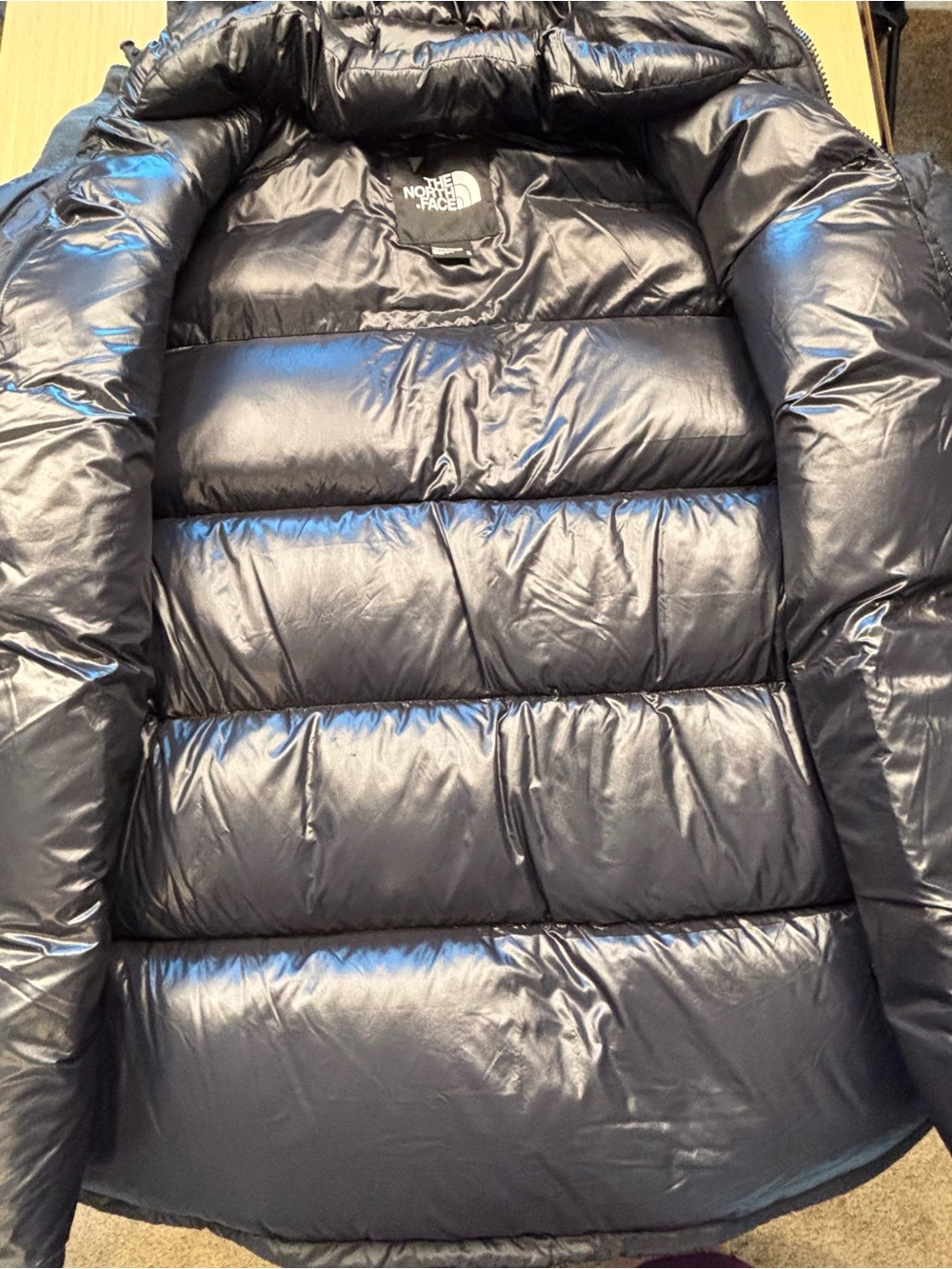The North Face Nuptse Belted Mid Down Puffer Jacket Black 700 Fill Coat Sz XL - Picture 13 of 16
